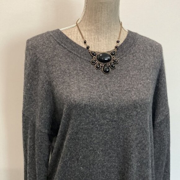 Danny Be Grey Angora Fringe Sweater Medium - Picture 3 of 13